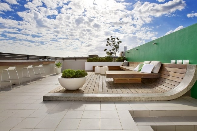 terraço moderno na cobertura grande festa à noite