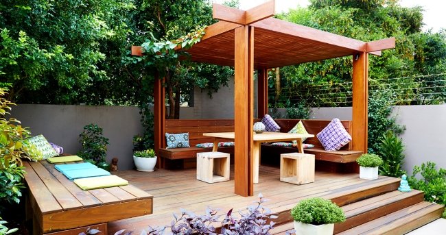 jardim rodeado pela natureza panos ideias escadas ricas
