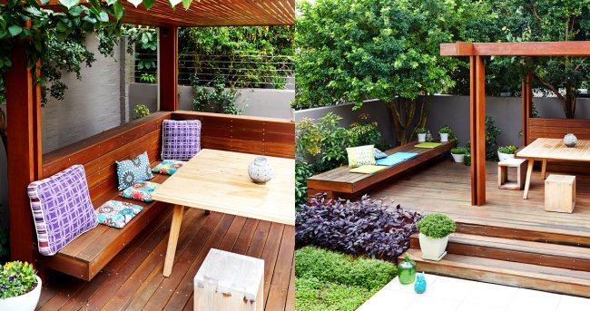 outras idéias de design combinando com mobiliário plantio de madeira