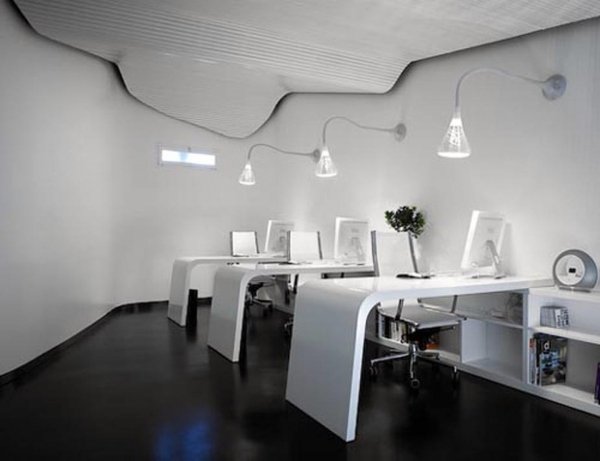 Teto suspenso - branco minimalista