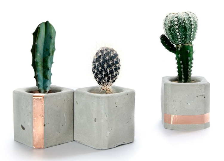 decoração moderna concreto-pasinga-vaso-flor-idéia-cobre-tiras de papel