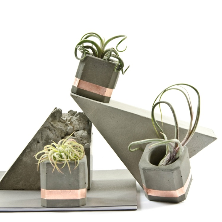 decoração moderna mini vaso de flores listras metal suculentas
