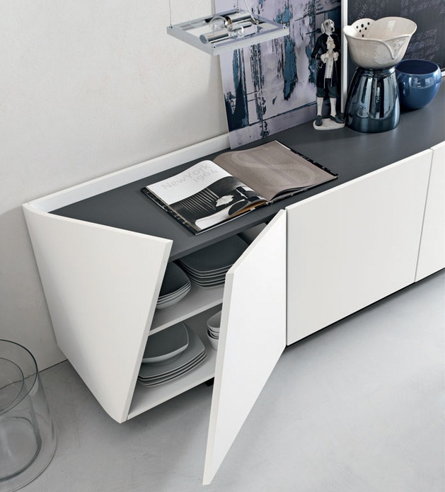 Mobiliário de design moderno alivar sideboard curved white