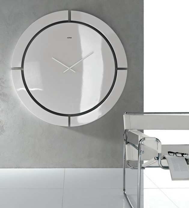 espelho de parede relógio redondo alivar design coleção brilhante