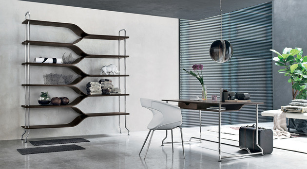 Mobiliário de design moderno Alivar escritório madeira prateleira de aço mesa