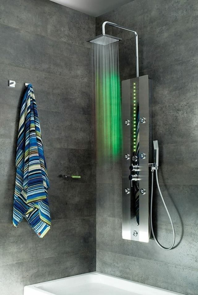 Chuveiro - chuveiro com efeito de chuva - aço inoxidável - acessórios para banheiro - iluminação LED
