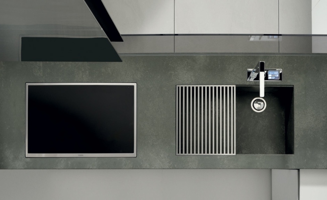Placa de cozinha moderna torneira de bancada em aço inoxidável
