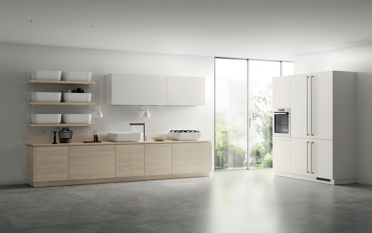 cozinha design branco madeira clara lavatórios