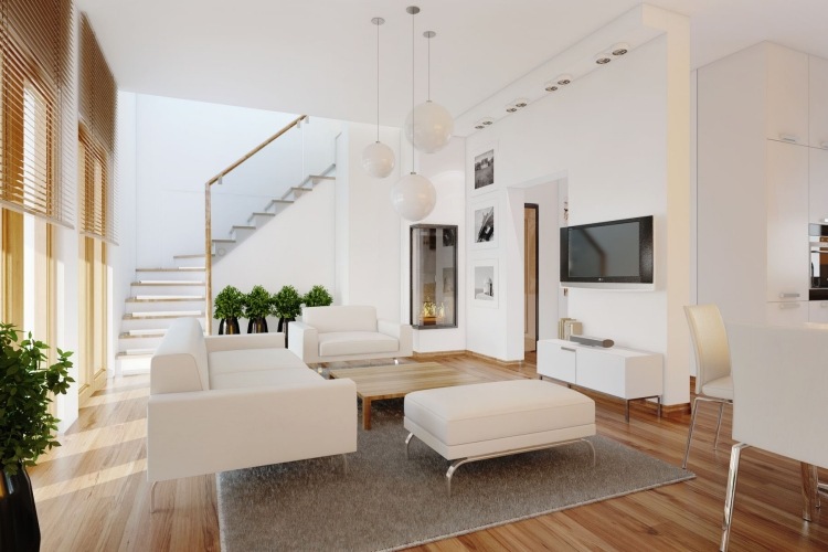mobiliário moderno-branco-madeira-minimalista-sala de estar