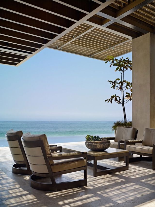 vivenda de férias praia vista mar terraço coberto mobília de exterior