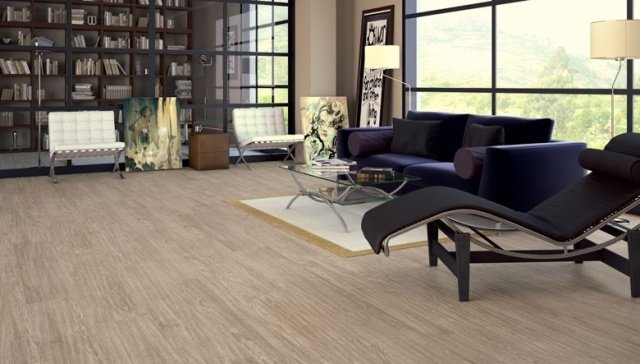 sala de estar - piso de cerâmica - aparência de madeira - móveis modernos