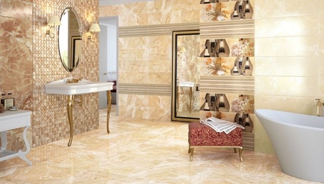banheiro-azulejos-luxo-dourado-nuances-imitação de mármore