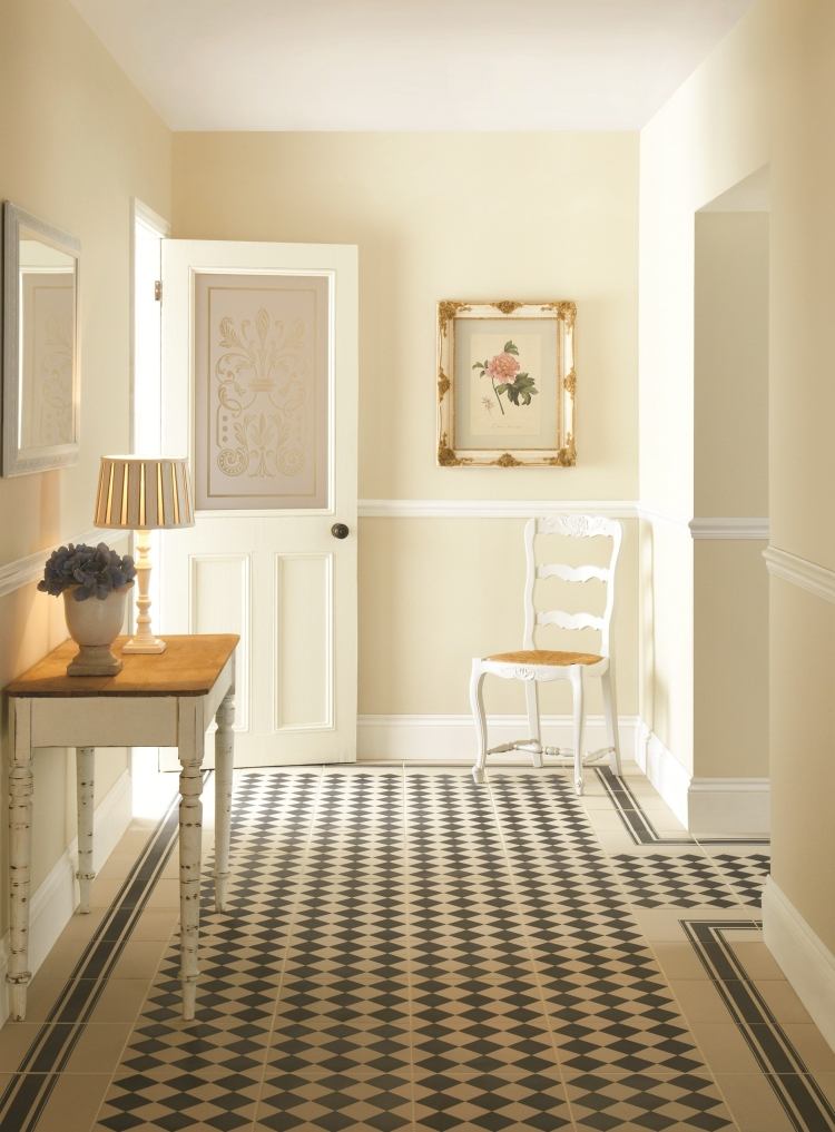 modern-tiles-hall-old-building-vintage-hall-furniture-sideboard-chair-black-white