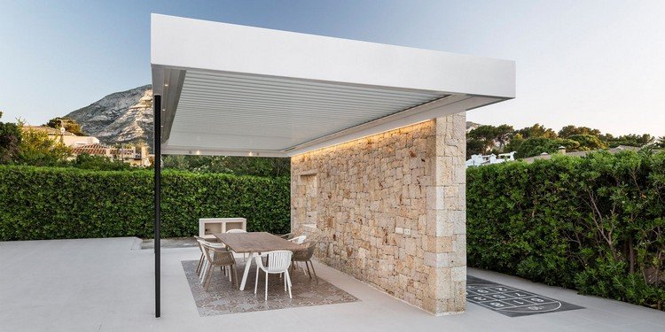 moderno gazebo bioclimático pergola lâminas ajustáveis