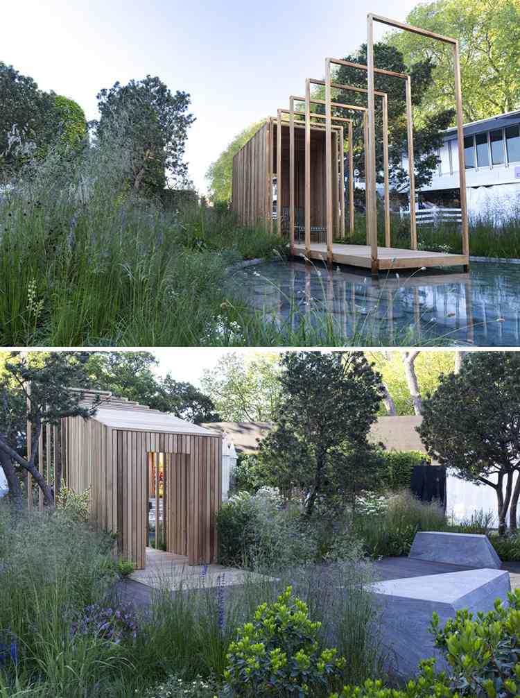moderno-jardim-paisagismo-tendências-madeira-jardim-casa-lagoa