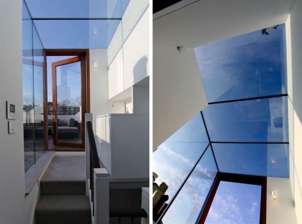 escada de vidro para reforma de casa moderna terraço na cobertura