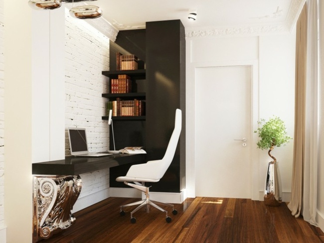 Configure seu escritório em casa em um estilo elegante em preto e branco