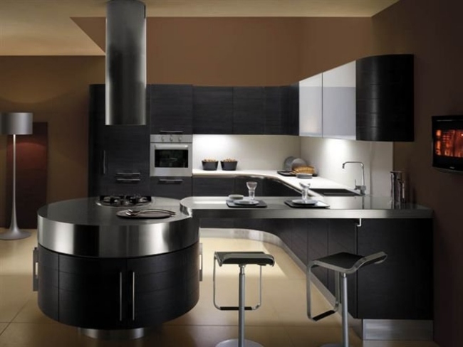 armários de cozinha pretos cozinha moderna de aço por mito