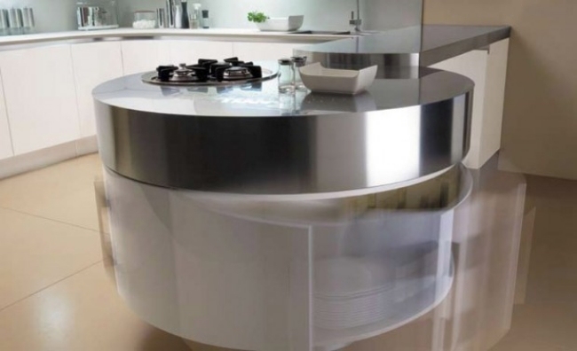 cozinha moderna de movimento de função giratória feita de aço por mito