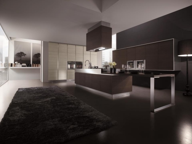 cozinha moderna de design moderno em madeira escura por miton