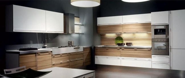 armários de cozinha brancos cozinha de design moderno de miton