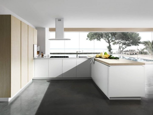 cozinha minimalista branca de design moderno por miton
