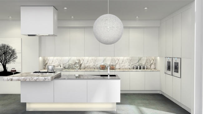 cozinha parede traseira em mármore cozinha de design moderno por miton