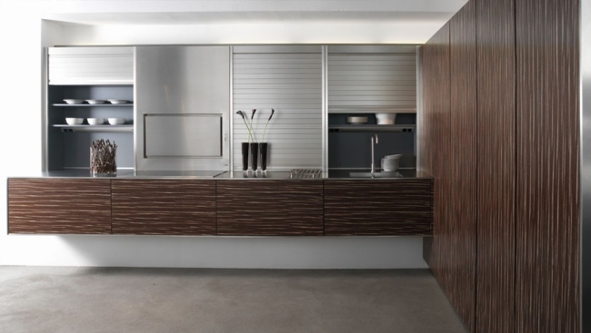 cozinhas modernas de design moderno em aço inoxidável da Eggersmann