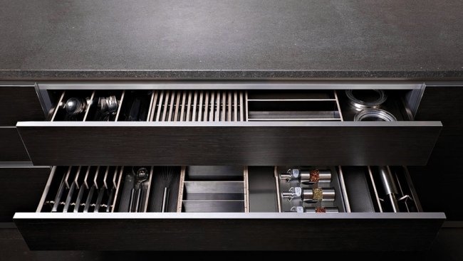 gavetas de basalto com design moderno de cozinhas da Eggersmann