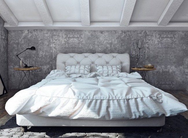 parede de concreto, piso de madeira, casa de campo moderna com design minimalista