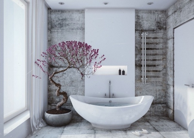 casa de campo moderna deco árvore banheiro com design minimalista