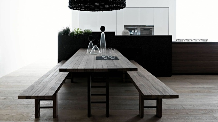 móveis de madeira maciça para sala de jantar-5-valcucine-bancada-tábua-área de jantar