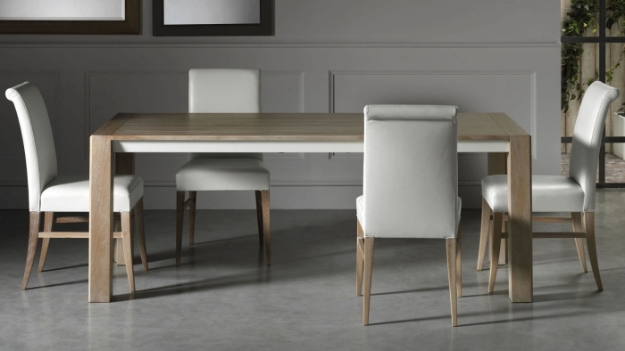 móveis modernos de madeira maciça para sala de jantar branco-Libero-Lottocento