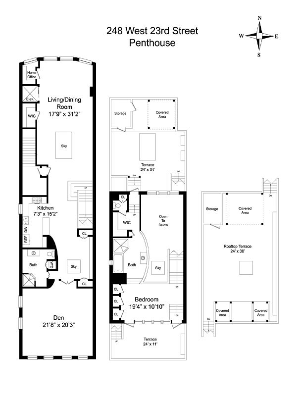 Planejamento de apartamento na cobertura