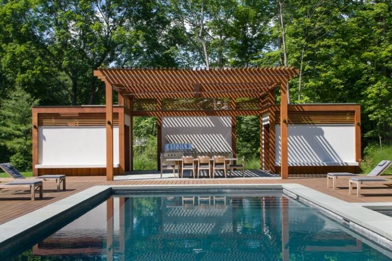 modern-pergola-wood frame-pergola-pool-design-ideas