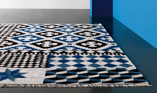 tapetes modernos tapetes gan tapetes de pano tapete azul preto branco