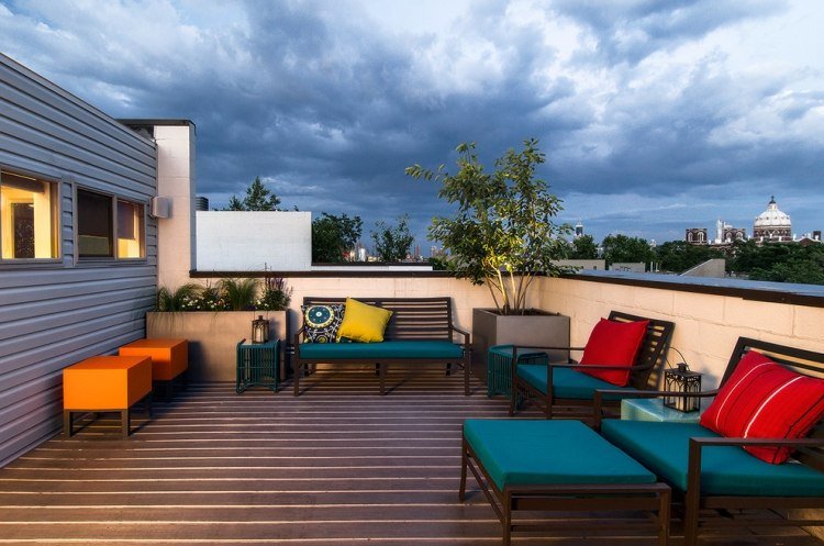 terraço na cobertura-lounge-móveis-plantador alto