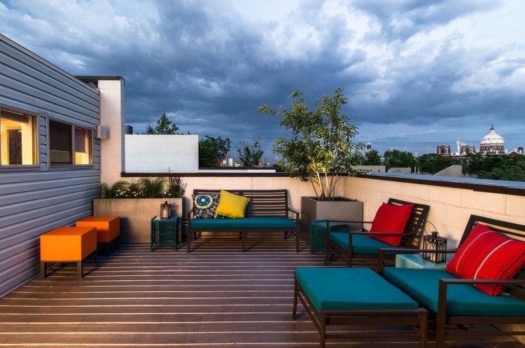 terraço na cobertura-lounge-móveis-plantador alto