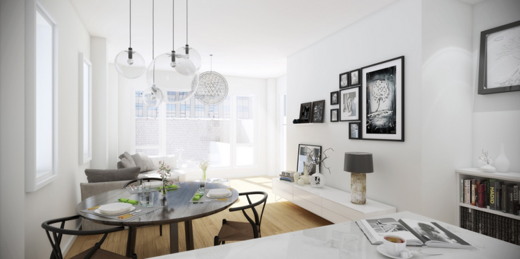 lâmpadas de sala de estar modernas mesa de jantar de vidro de parede de madeira fotos deco