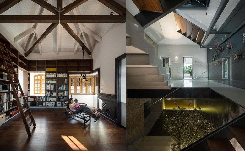 biblioteca de idéias de design de teto em estilo country moderno