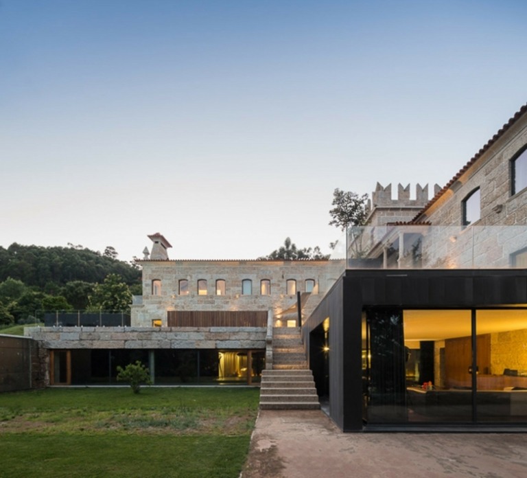 idéias de cultivo de casa de campo modernas pretas um andar