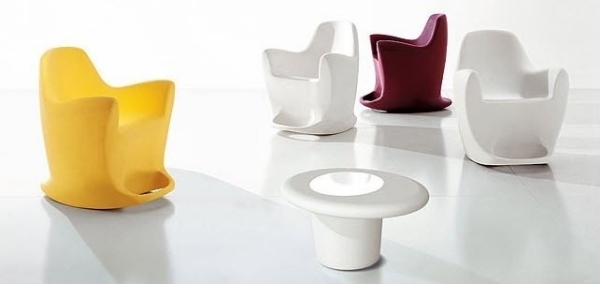 Poltrona de designer de pop art, cadeiras de balanço modernas