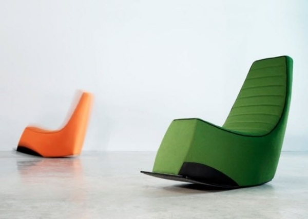 Poltrona de balanço - verde laranja - design moderno