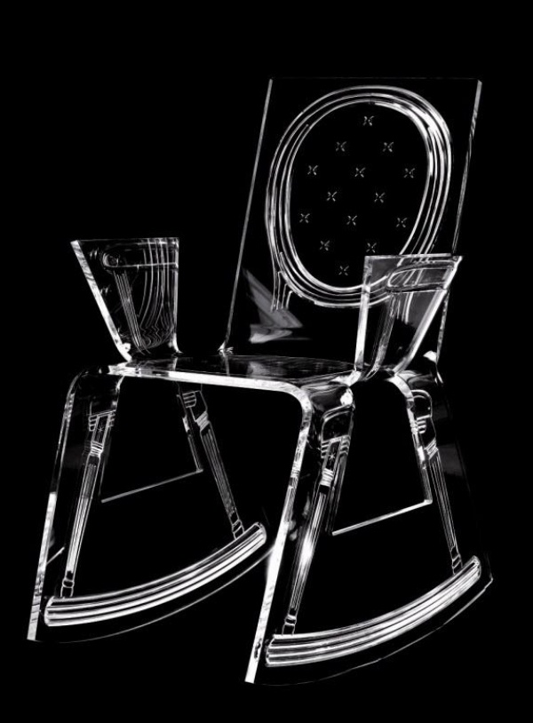Poltrona Designer de cadeira de balanço transparente