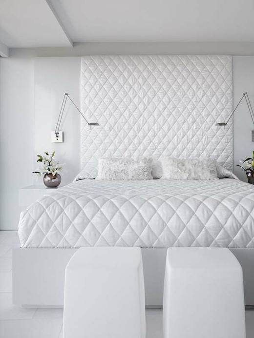 design interior elegante - cama branca