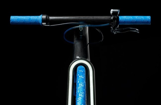 Punhos de bicicleta de design azul-moderno selim Basf
