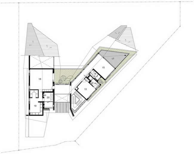 casa moderna K2LD arquitetos planta baixa, segundo andar