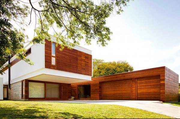 fachada de casa de arquitetura minimalista moderna
