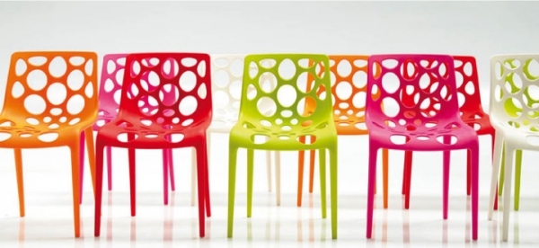 Cadeiras coloridas de design de cadeira Calligaris