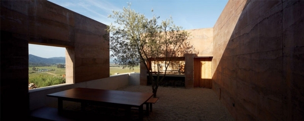 casa moderna terraço pequeno oliveira degustação de vinhos chile